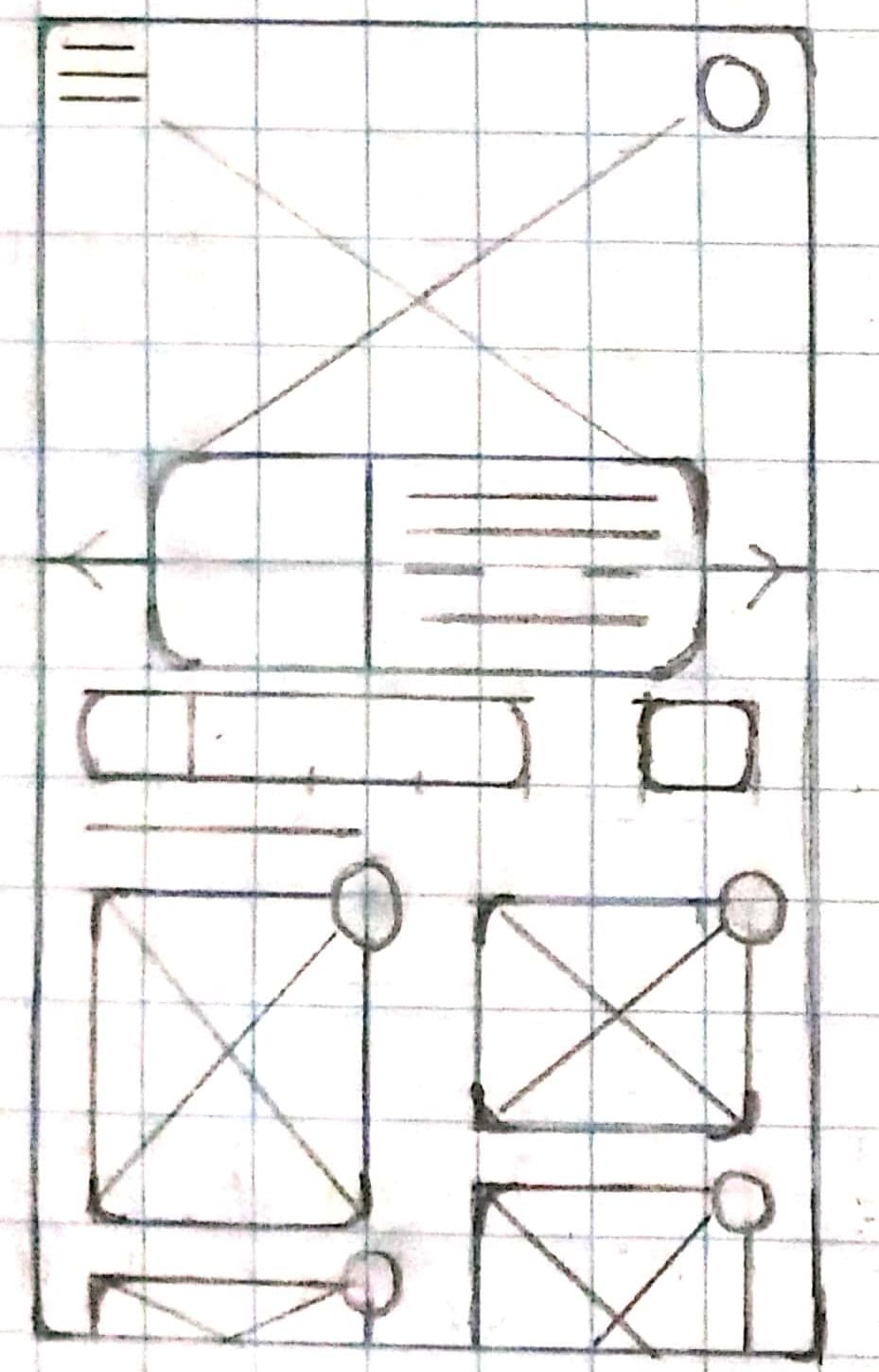 Wireframe de papel de pagina principal de floridea